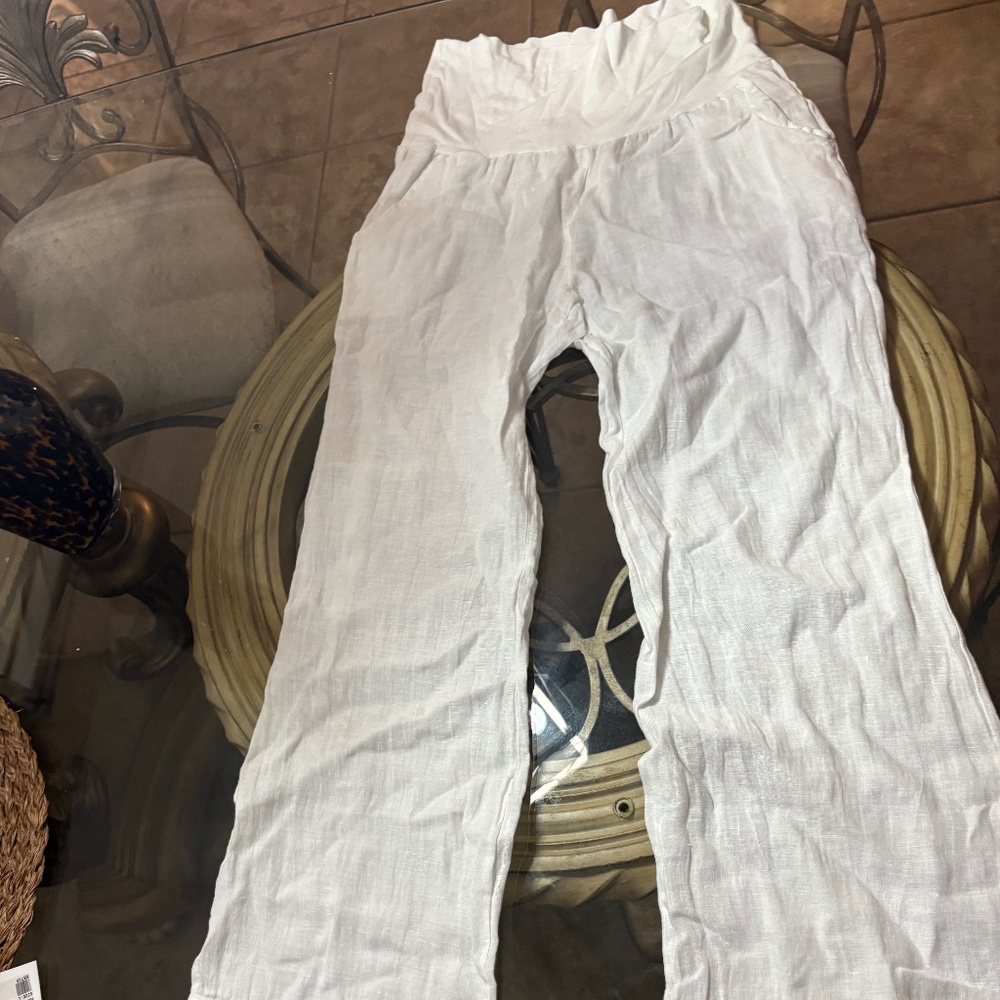 M Made in Italy white pants